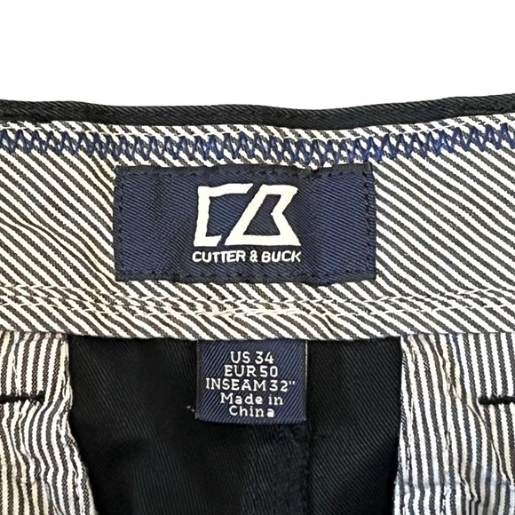 Cutter & Buck Men’s Khaki Chino Black Size 34 x 25 #1076 NWT - Picture 4 of 6